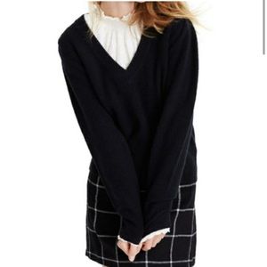 Madewell Westgate V-neck Sweater, Black, Small